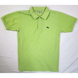 Lacoste Polo Shirt Medium Size 4 Lime Green Crocodile Outdoors Tennis Mens